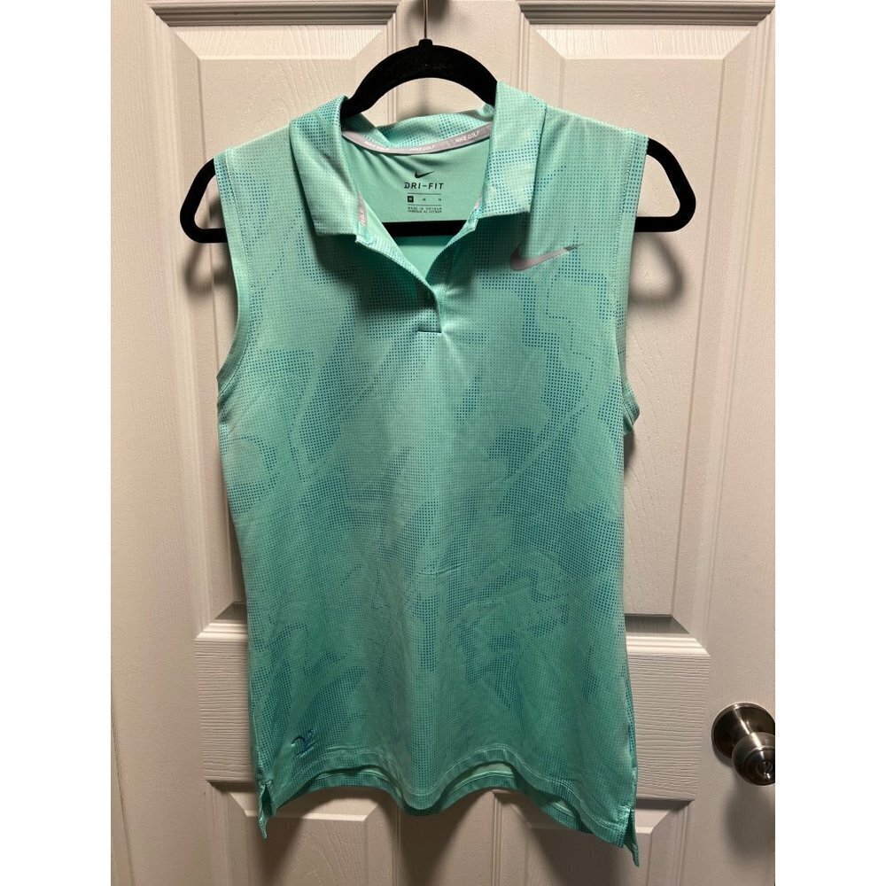 Nike | Women's Dry Sleeveless‎ Golf Polo Mint Green Sz M 908630-342